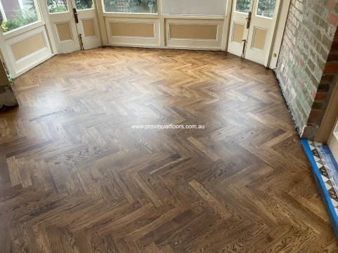 Clifton Hill Renovation with Stained Herringbone Parquetry Flooring