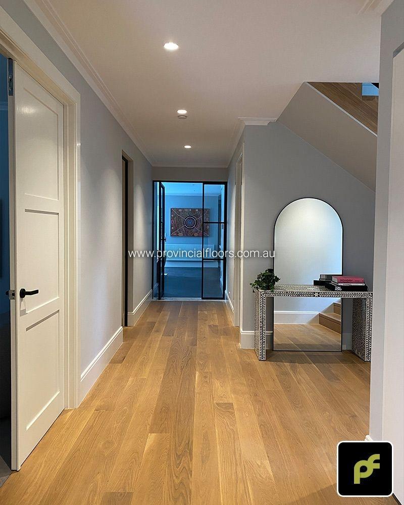 155mm x 14mm Select Grade American Oak Strip Timber Flooring. Finished with a Custom Coloured Oil/Wax Finish. Matte in sheen.