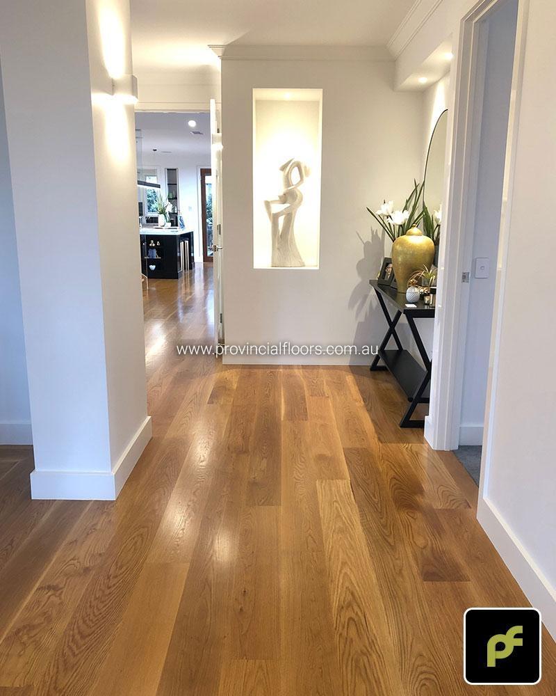 180mm x 14mm Select Grade American Oak Strip Flooring. Finished with Water-Based Polyurethane. Satin in sheen.