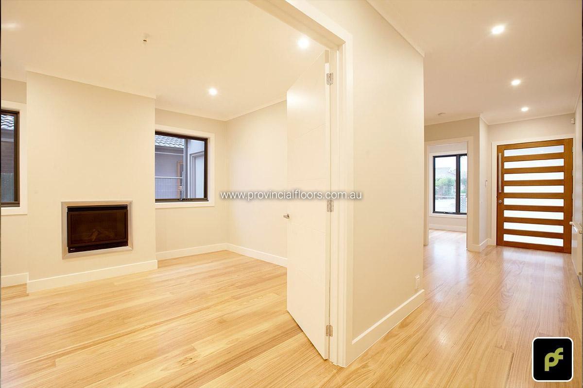 130mm x 14mm Australian Chestnut Strip Timber Flooring with a Water-Based Polyurethane Finish.