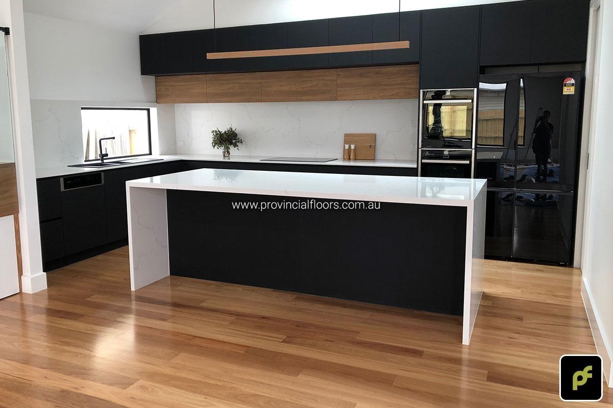 130mm x 19mm Select Grade Blackbutt Strip Timber Flooring. Finished with Water-Based Polyurethane. Satin in sheen.