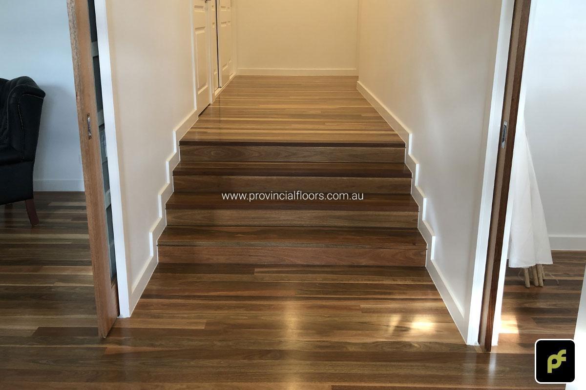 83mm x 14mm Select Grade Spotted Gum Strip Timber Flooring. Finished with Water-Based Polyurethane. Satin in sheen.