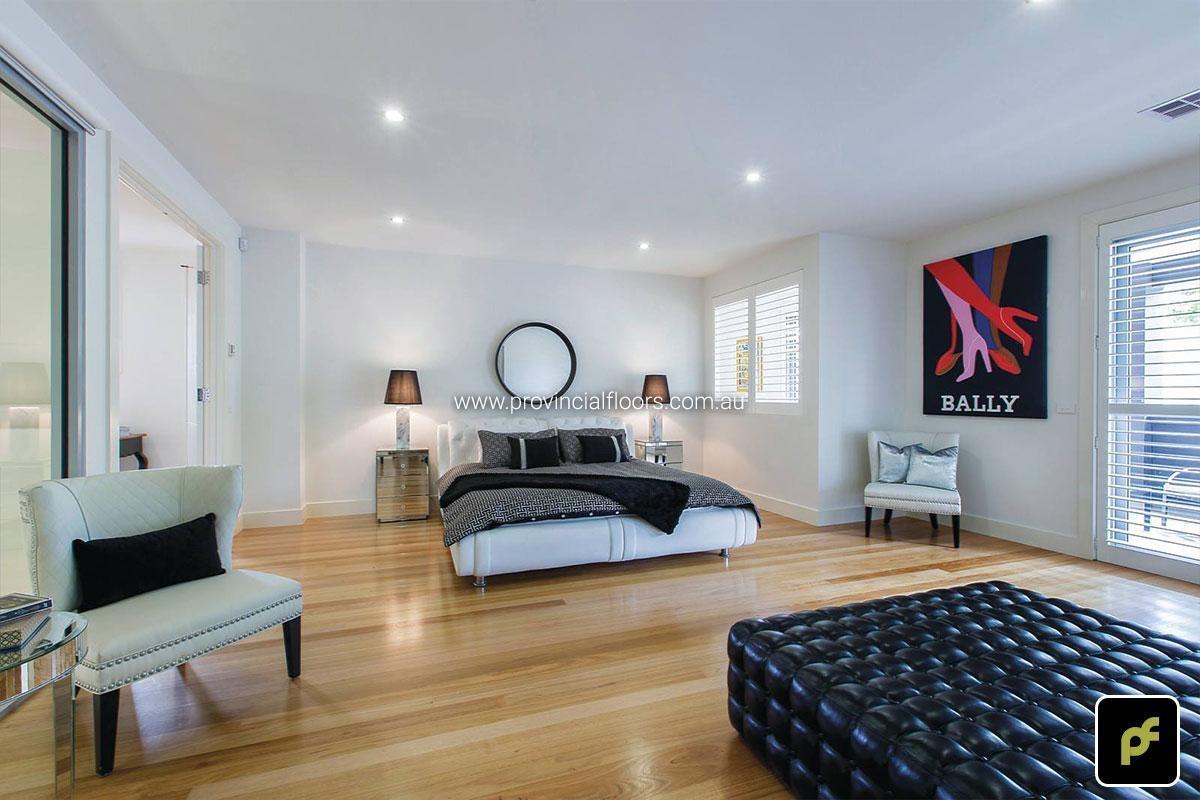 85mm x 14mm Tasmanian Oak Strip Timber Flooring with a Water-Based Polyurethane Finish. Satin in Sheen.