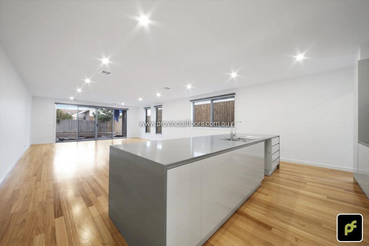 85mm x 14mm Tasmanian Oak Strip Timber Flooring with a Water-Based Polyurethane Finish. Satin in Sheen.