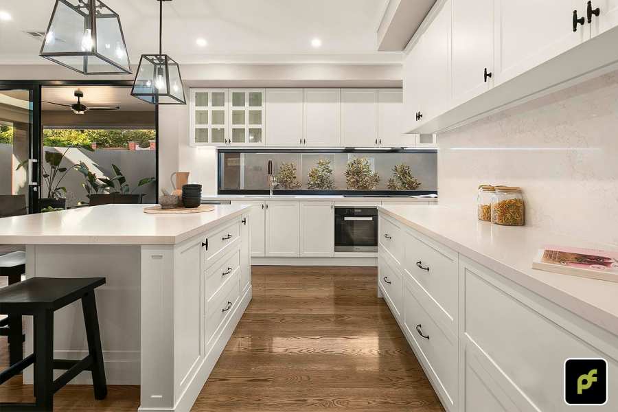 155mm x 14mm Select Grade American Oak Strip Flooring. Finished with Stained Water-Based Polyurethane. Satin in sheen.